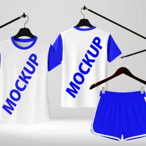 Mockup CDR Jersey Conjunto Feminino Gola Redonda