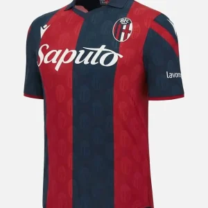 Nova Camisa Bologna FC Azul/Vermelha Home 2023/24 Masculina