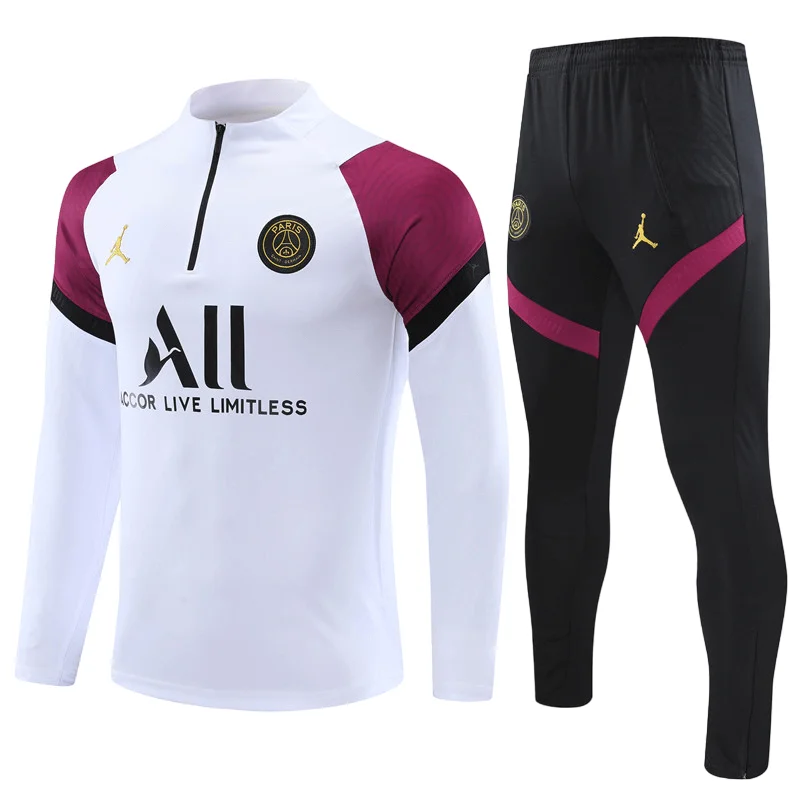 Conjunto de Treino PSG Jaqueta + Calça Branco/Vinho/Preta 2021/22 - Image 2