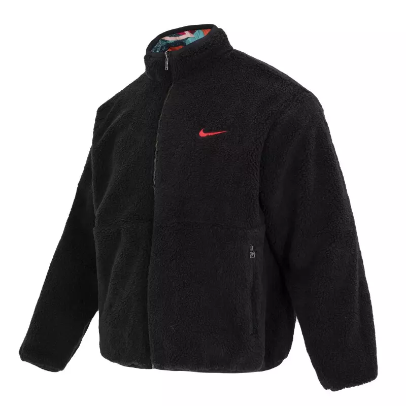 Casaco de Frio Nike Lã Reversível Preto/Bege Leap High Just do It - Image 3