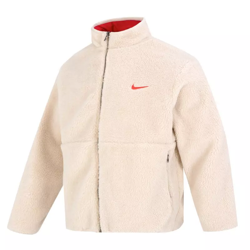 Casaco de Frio Nike Lã Reversível Preto/Bege Leap High Just do It - Image 8