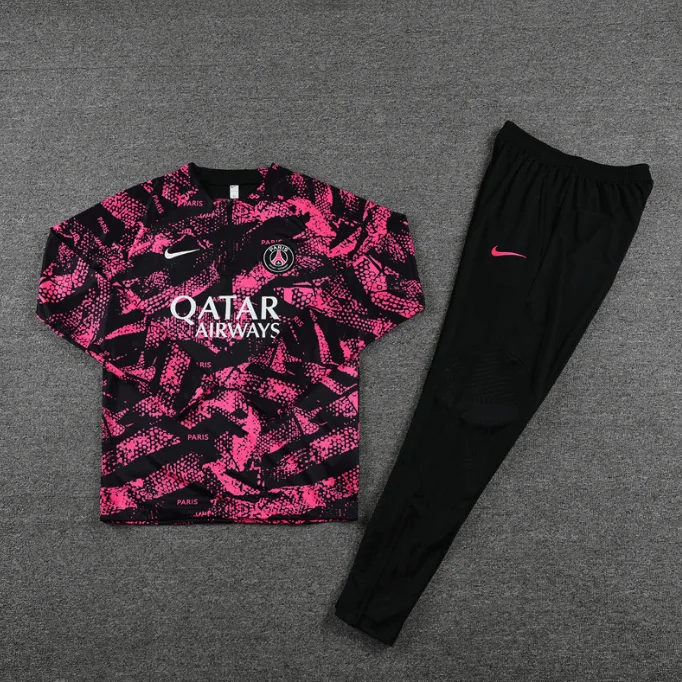 Conjunto de Treino PSG Jaqueta+Calça Rosa/Preto 2022/23 - Image 4