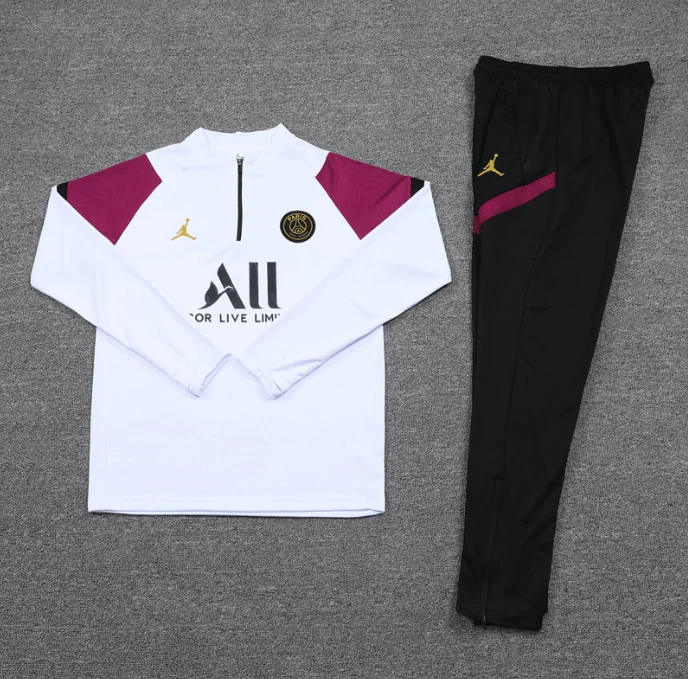 Conjunto de Treino PSG Jaqueta + Calça Branco/Vinho/Preta 2021/22 - Image 4