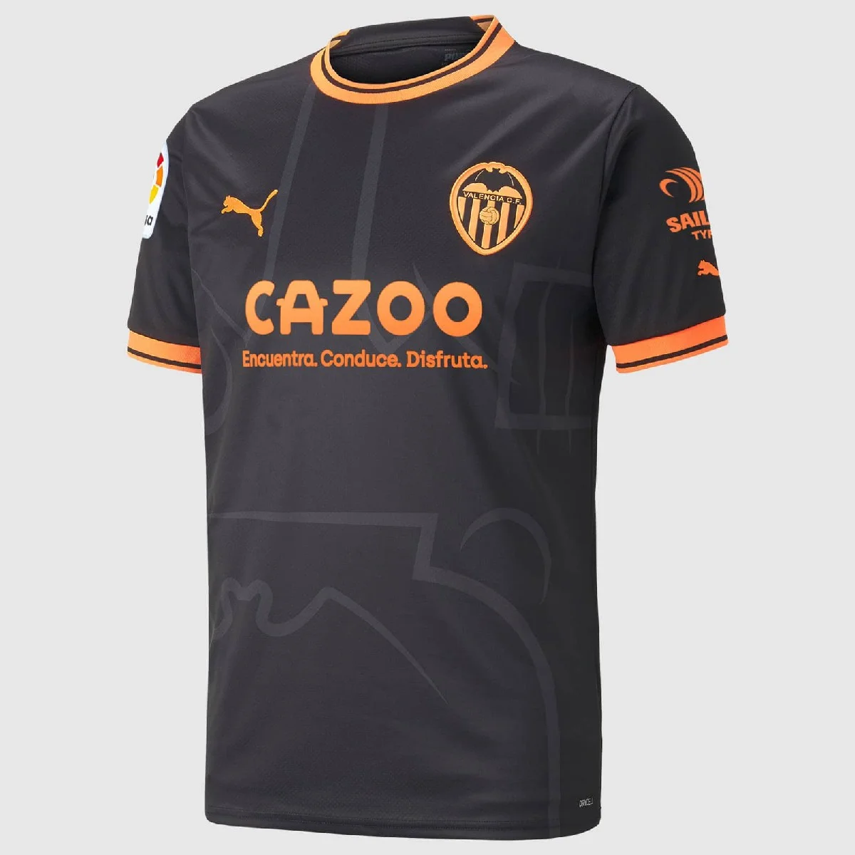 Camisa Valencia Away Preta Masculina 2022/23 - Image 2