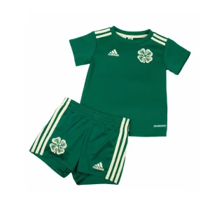 kit Infantil Celtic Verde com Dourado 2021/22 Unissex Away
