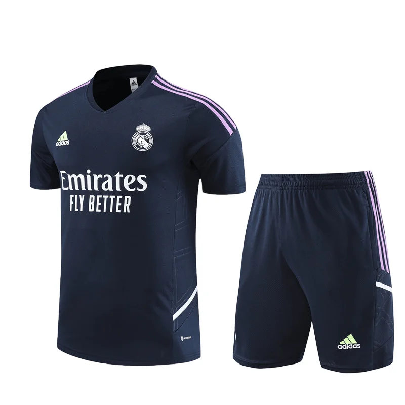 Conjunto Real Madrid de Treino Bermuda e Camisa Azul Escuro 2022/23 - Image 2