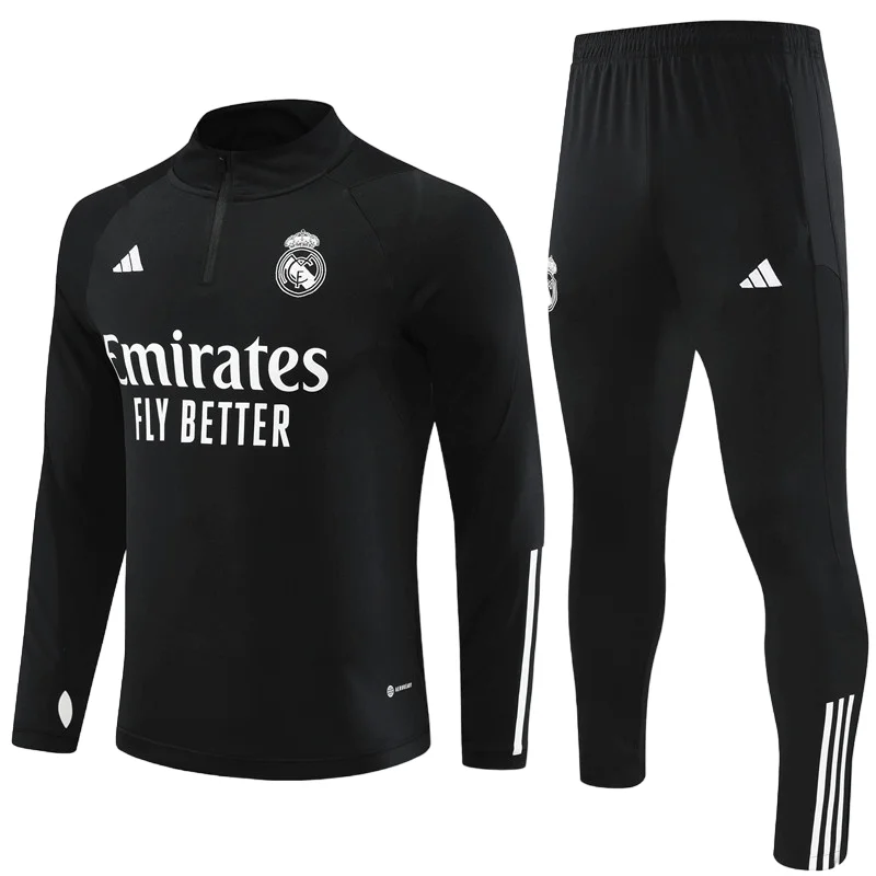 Conjunto de Treino Real Madrid Preto 2023/24 Jaqueta e Calça - Image 2