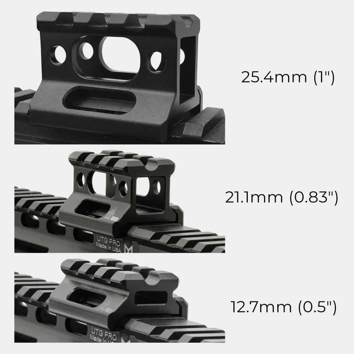 Elevador para rail picatinny UTG® Super Slim de 3 Ranuras - Leapers - Image 5